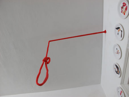 Installation Intervention with a red rope