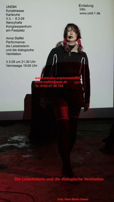 Flyer: Performance/ Installation "Die Leisetreterin und die dialogische Ventilation" UND#4